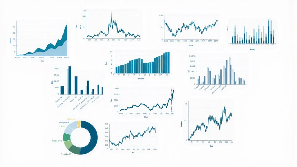Různorodé grafy a datová vizualizace, znázorňující analýzu trhu a obchodní strategie