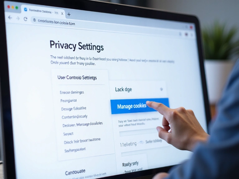 Ilustrace nastavení soukromí a správy cookie