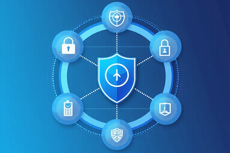 Ilustrace digitální bezpečnosti a ochrany dat, symbolizující soukromí online.